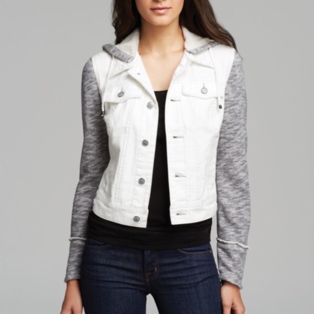 free people white denim jacket
